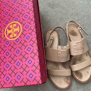Tory Burch Melinda Sandal Tan Calf Leather Size 7
